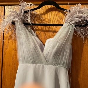 Portia&Scarlett off the shoulder neckline with feathers